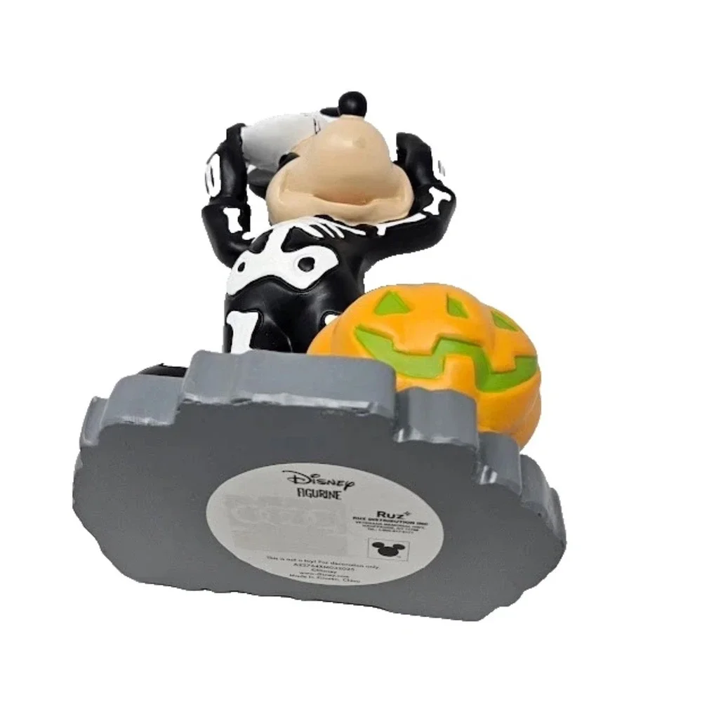 Disney Halloween Mickey Mouse Figurine With Skeleton‎ Costume & Jack O Lantern